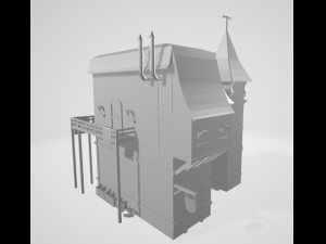 medieval house lowpoly 3D-Modell