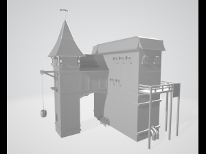 medieval house lowpoly 3D-Modell