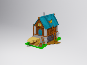 medieval house lowpoly 3D Модель