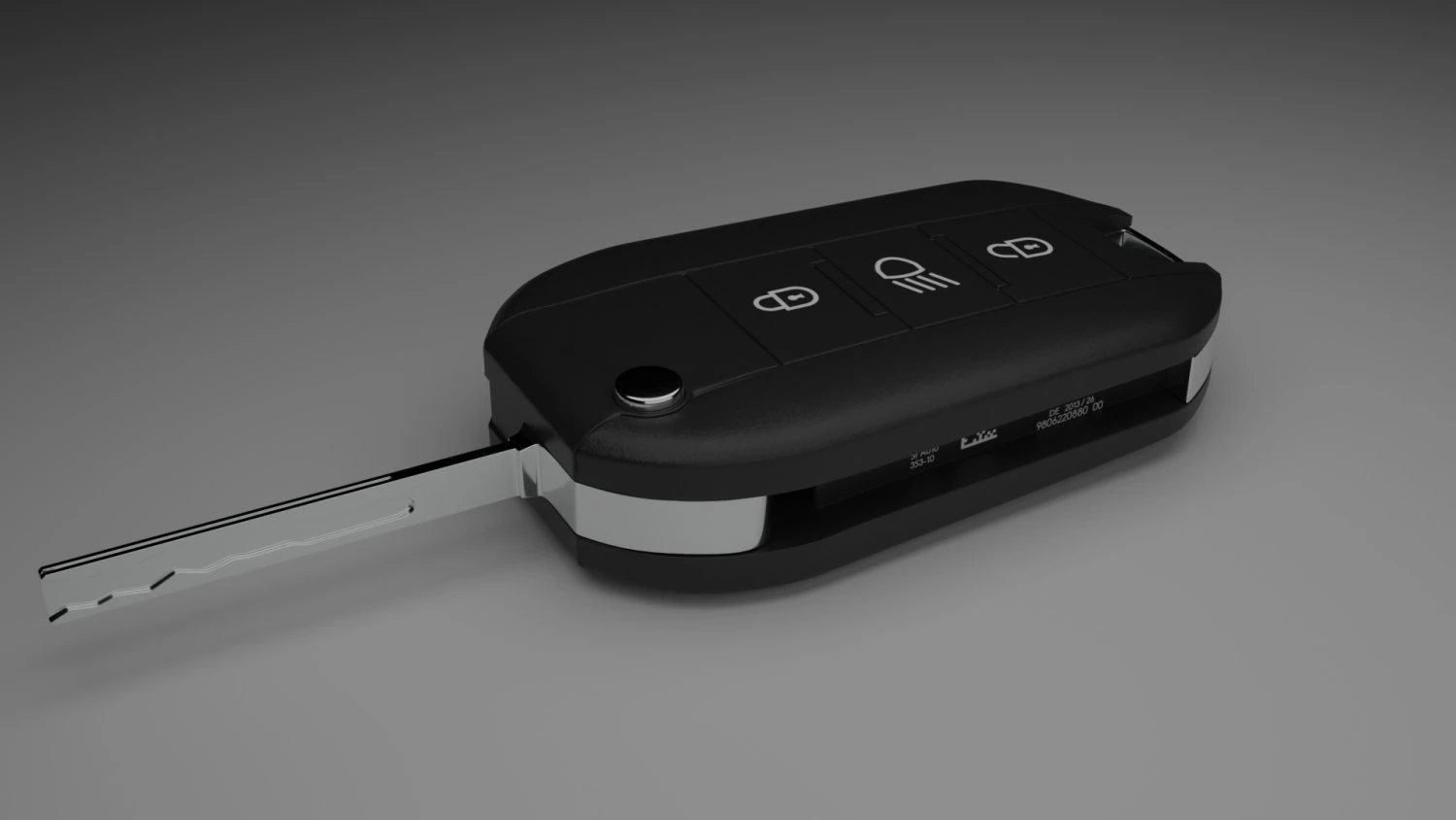 car key peugeot 3D Model .c4d .max .obj .3ds .fbx .stl .blend 