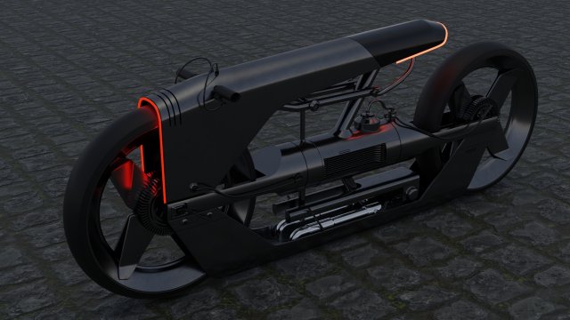 futuristic motorcycle 3D 模型 .c4d .max .obj .3ds .fbx .stl .blend