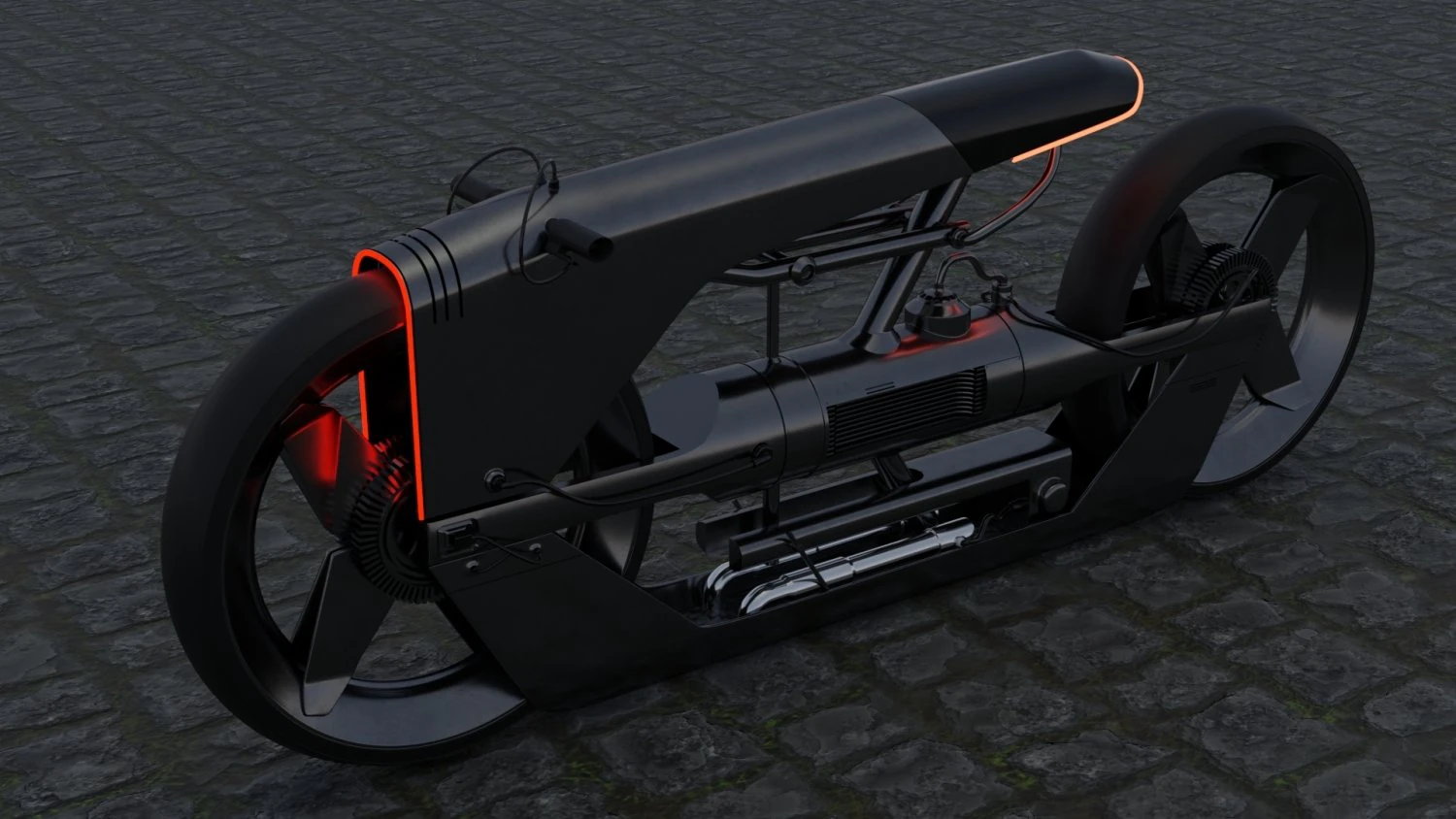 futuristic motorcycle 3D Model .c4d .max .obj .3ds .fbx .stl .blend 