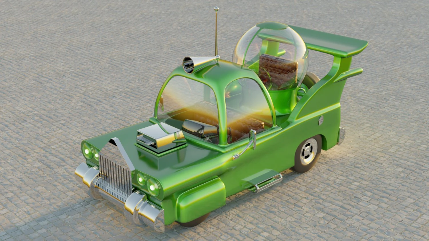 car homer simpson 3d 3D Model .c4d .max .obj .3ds .fbx .stl .blend
