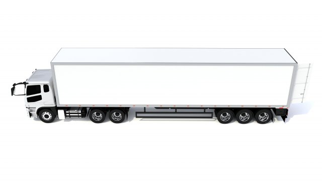 generic truck with trailer 3D 모델 .c4d .max .obj .3ds .fbx .stl .blend 
