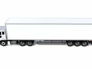 generic truck with trailer 3D Model