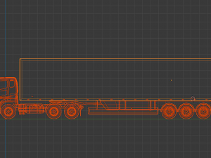 generic truck with trailer 3D 모델