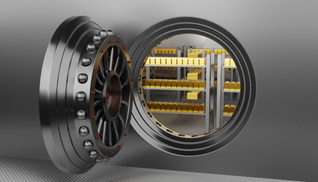 bank vault room with gold 3D 模型 .c4d .max .obj .3ds .fbx .stl .blend 