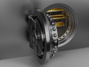 bank vault room with gold 3D 模型