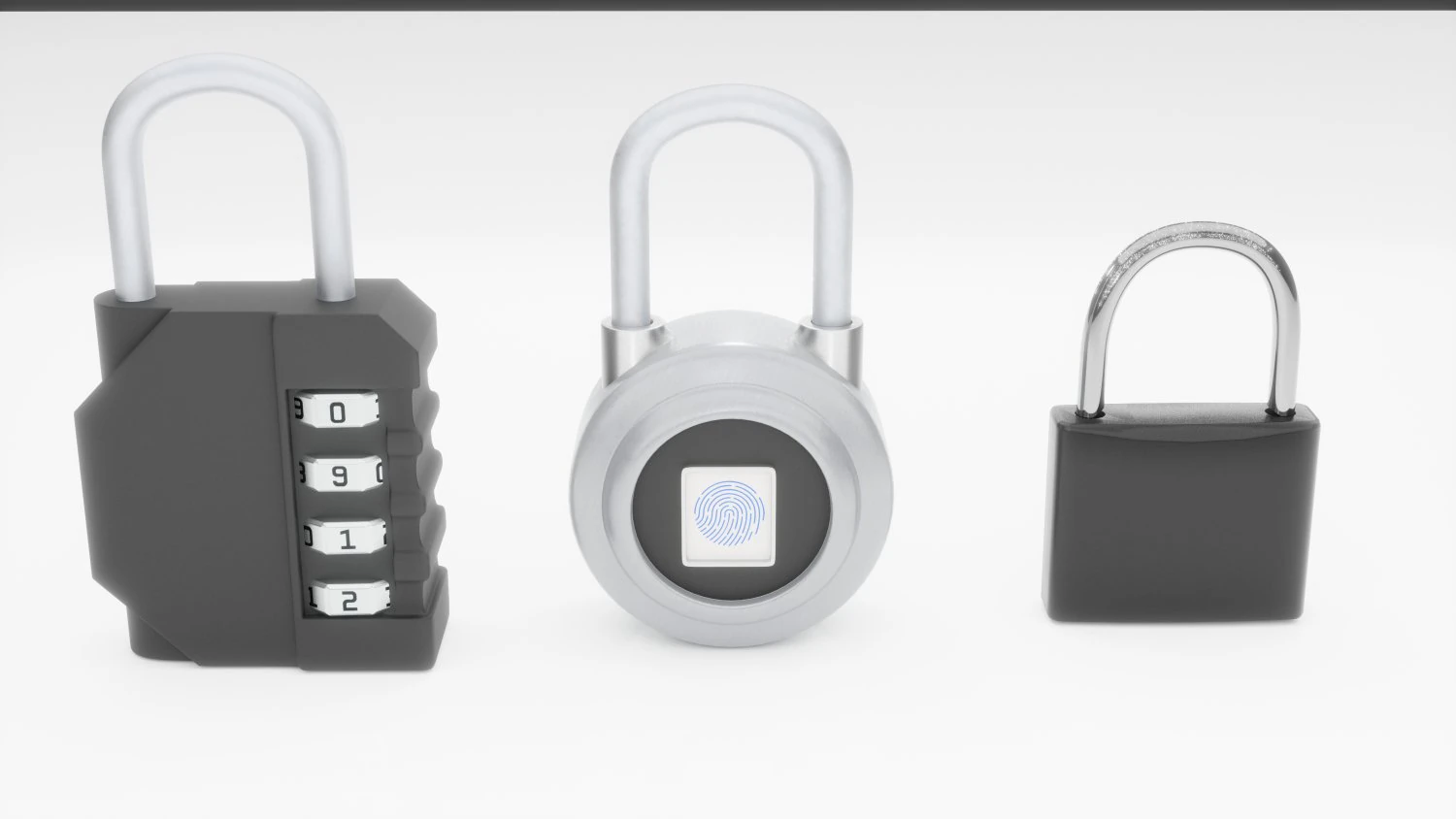 3 sets of padlocks 3D Model .c4d .max .obj .3ds .fbx .stl .blend 