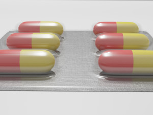 capsules in blister pack Modèle 3D