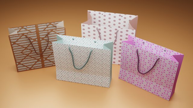 shopping bag 3D Model .c4d .max .obj .3ds .fbx .stl .blend 