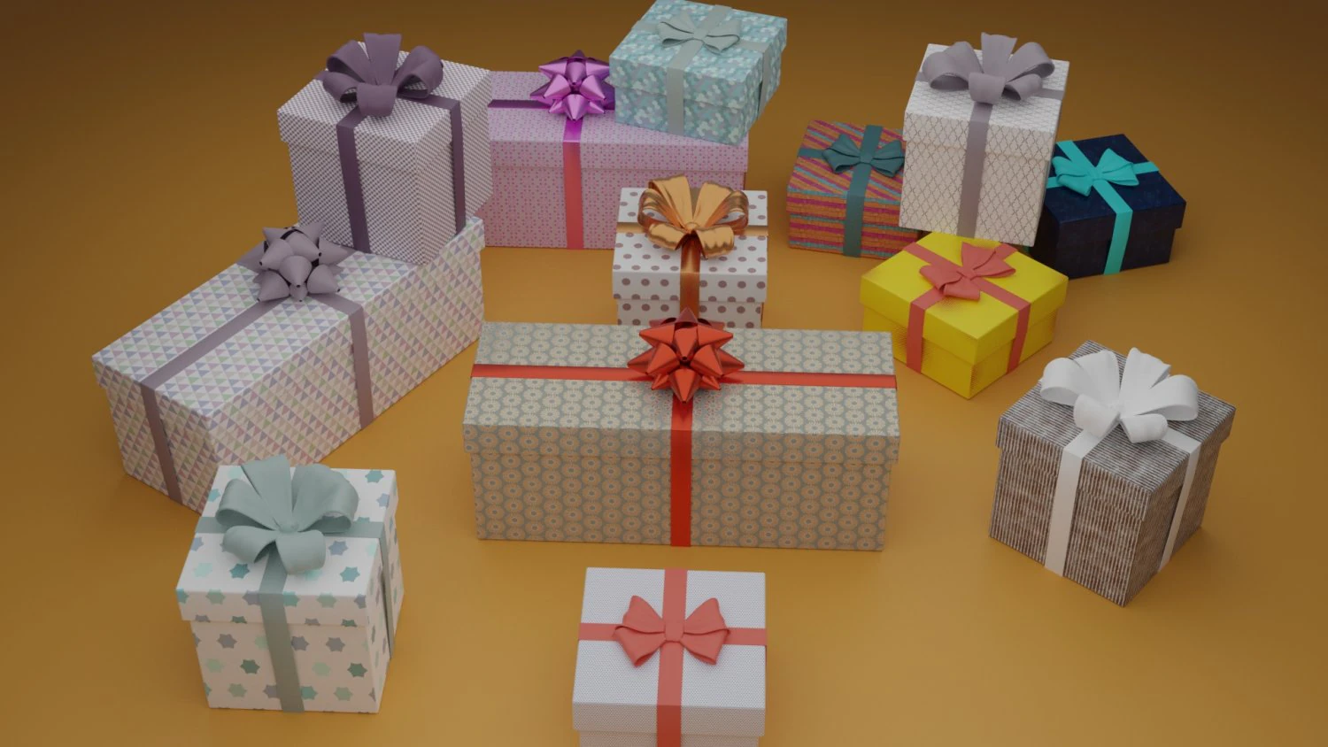gift boxes 3D Model .c4d .max .obj .3ds .fbx .stl .blend 