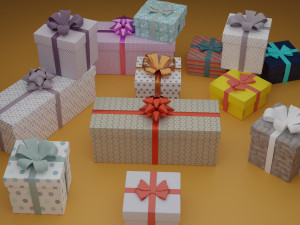 gift boxes 3D Модель
