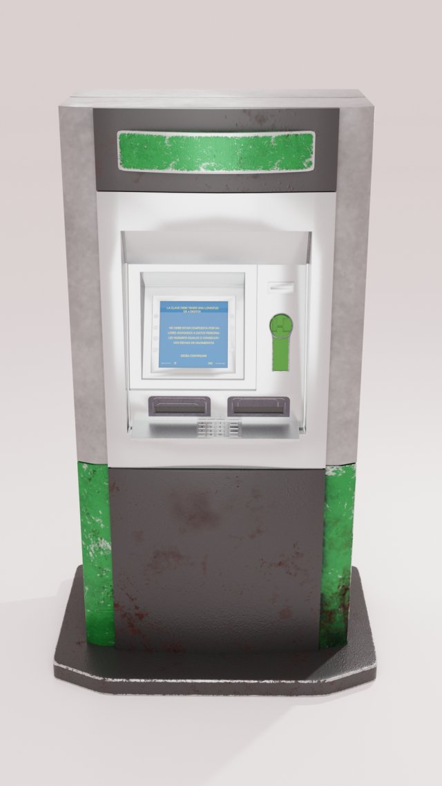 atm electonock terminal 3D 모델 .c4d .max .obj .3ds .fbx .stl .blend 