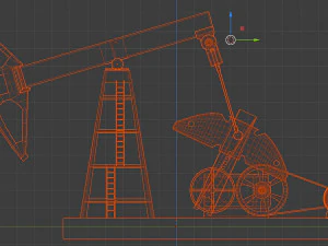pumpjack for oil extraction 3D Model