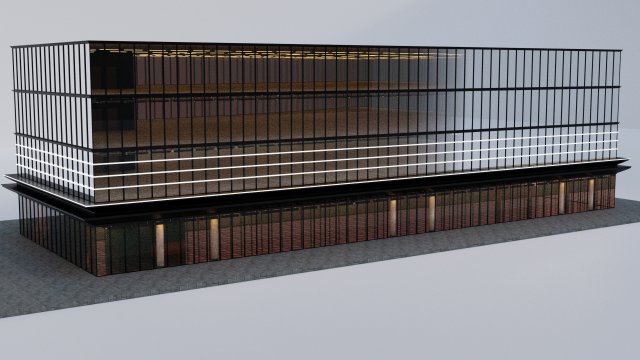 office building Modello 3D .c4d .max .obj .3ds .fbx .stl .blend 