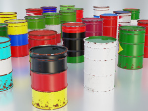 steel drum gas - barrel - tambor de gasolina Model 3D