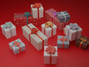 Geschenkboxen Weihnachten 3D Modell