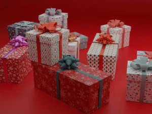 Geschenkboxen Weihnachten 3D Modell