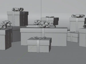 Geschenkboxen Weihnachten 3D Modell