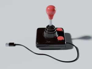 아케이드 조이스틱 클래식 3D 모델