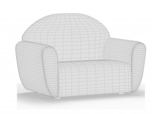 velvet fabric sofa 3D 모델