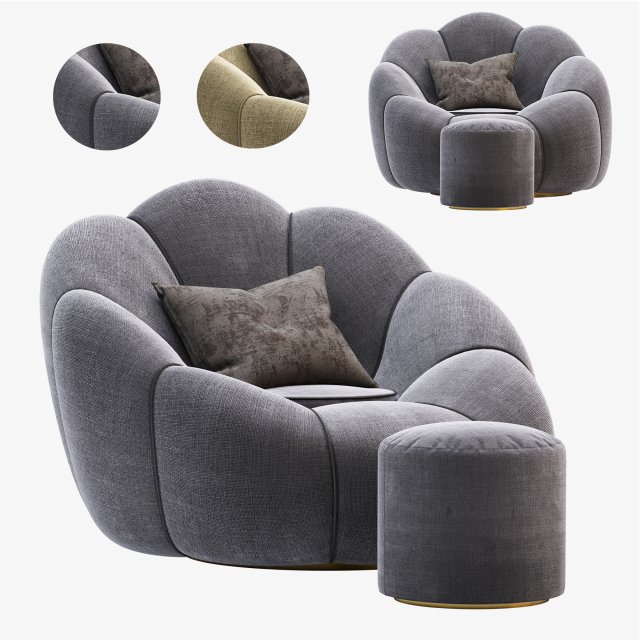 bean bag sofa Model 3D .c4d .max .obj .3ds .fbx .stl .blend 