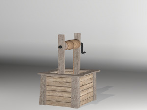 low poly open well 3D Model