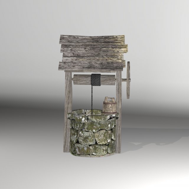 lowpoly well 3D Модель .c4d .max .obj .3ds .fbx .stl .blend 