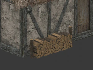 chopped wood low-poly 9 variations 3D Model