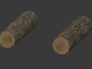 chopped wood low-poly 9 variations 3D Model