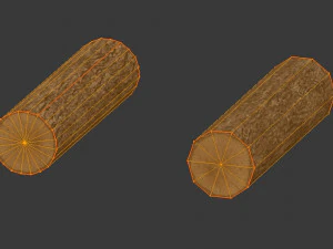 chopped wood low-poly 9 variations 3D Model