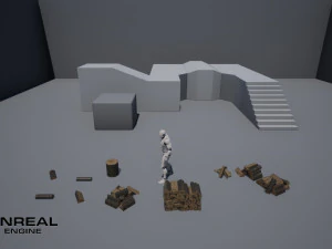 chopped wood low-poly 9 variations 3D Model