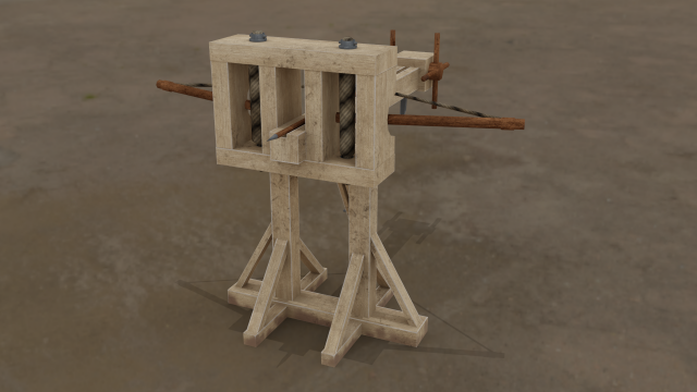 lowpoly roman ballista Modello 3D .c4d .max .obj .3ds .fbx .stl .blend 