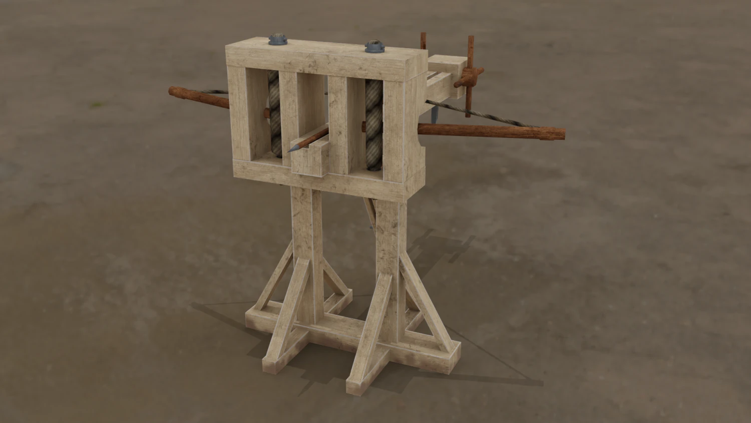lowpoly roman ballista 3D Model .c4d .max .obj .3ds .fbx .stl .blend