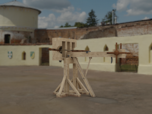 lowpoly roman ballista Modello 3D