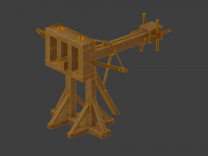lowpoly roman ballista Modello 3D