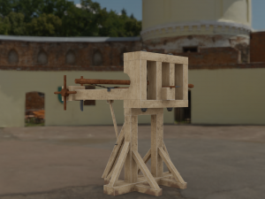 lowpoly roman ballista Modello 3D