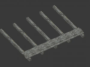 thatched house with a separate deck 3D Model
