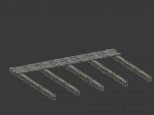 thatched house with a separate deck 3D Model