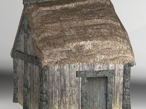 small thatched house low-poly 3D Model