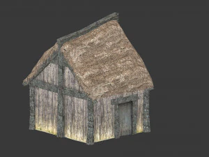small thatched house low-poly 3D Model