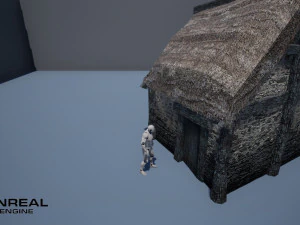 small thatched house low-poly 3D Model