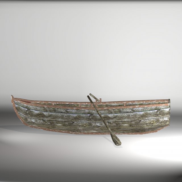 lowpoly rowboat 3D मॉडल .c4d .max .obj .3ds .fbx .stl .blend 