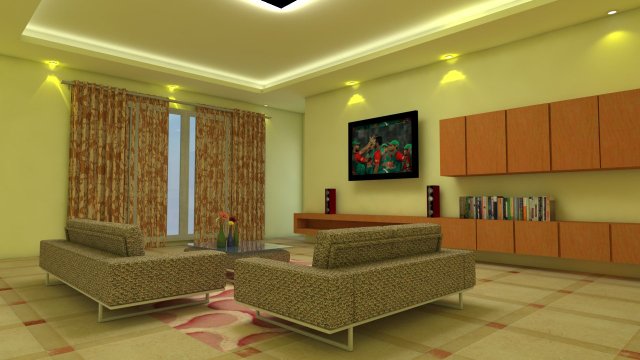 sketchup living room 3D Model .c4d .max .obj .3ds .fbx .stl .blend 