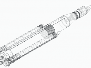 nasa space launch system full staging and interior 3d print model Modelo de impresión 3D