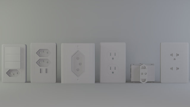power outlets Modello 3D .c4d .max .obj .3ds .fbx .stl .blend 