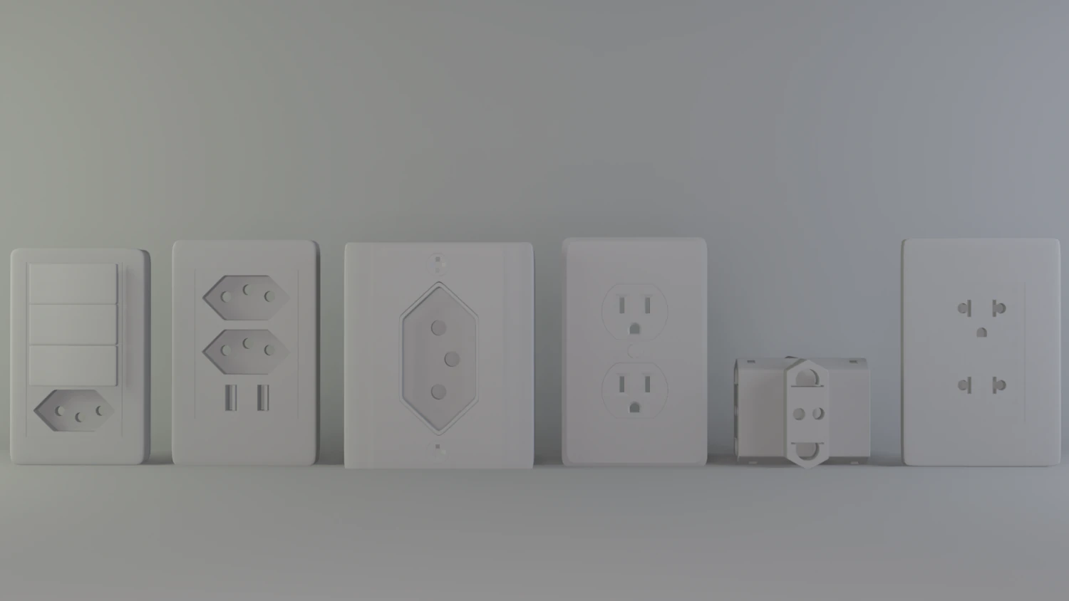 power outlets 3D Model .c4d .max .obj .3ds .fbx .stl .blend 