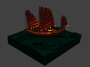 низькополігональна юнка 3D Модель