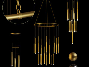 grok lighting-candle chandelier Modelo 3D